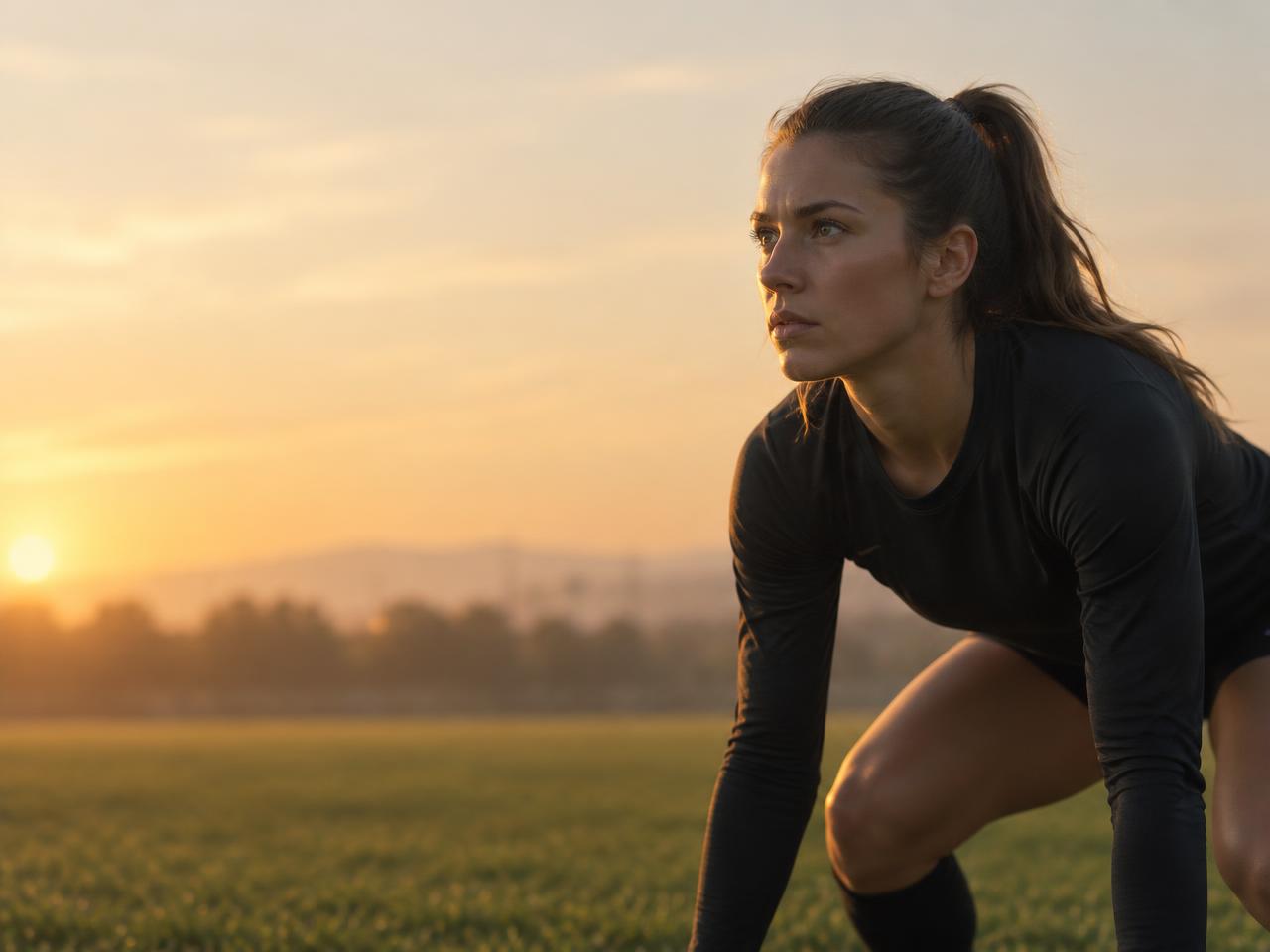 Focused athlete ready to compete